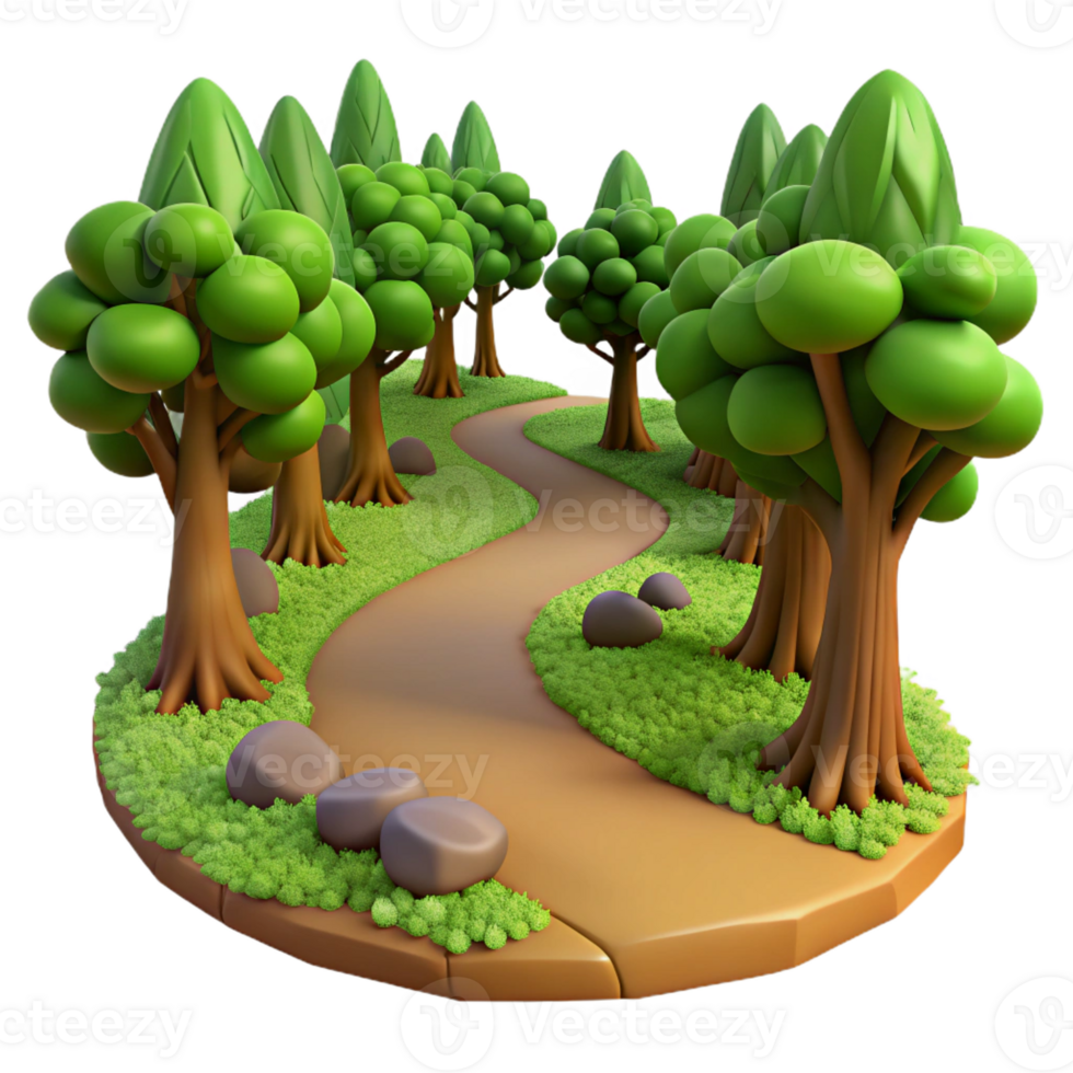 elegant artistic A winding dirt path through a dense forest, dappled sunlight, realistic style professional png
