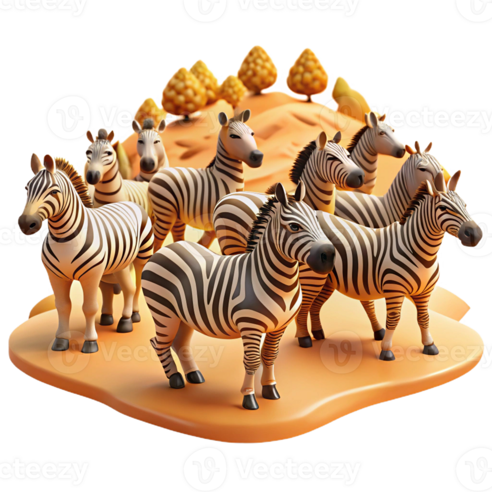 vibrant classic A herd of zebras migrating across the African savanna, panoramic view, warm, dusty lighting original png