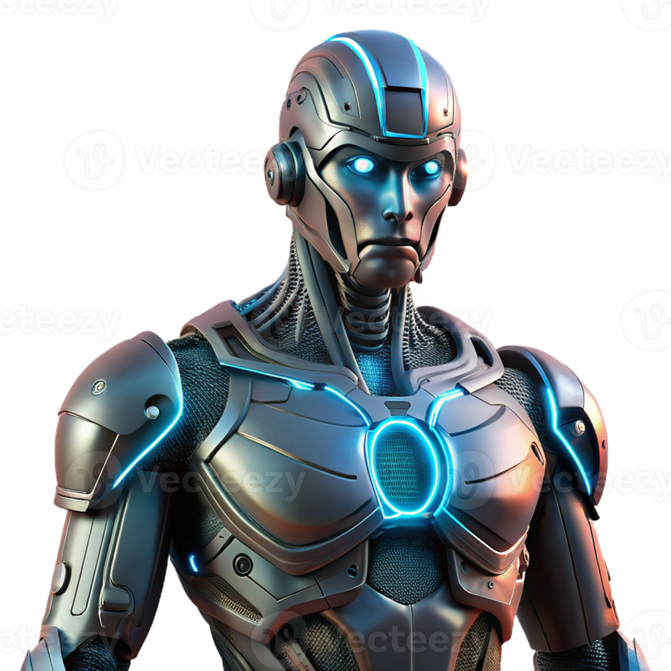wonderful modern A lone cyborg with intricate biomechanical augmentations, illuminated by the neon signs of a rain-soaked alleyway, in a gritty, realistic style professional png