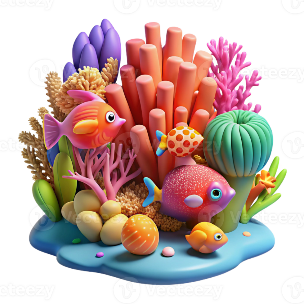 extraordinary artistic A vibrant coral reef teeming with colorful fish and intricate coral formations, underwater photography style, brightly lit 4K png