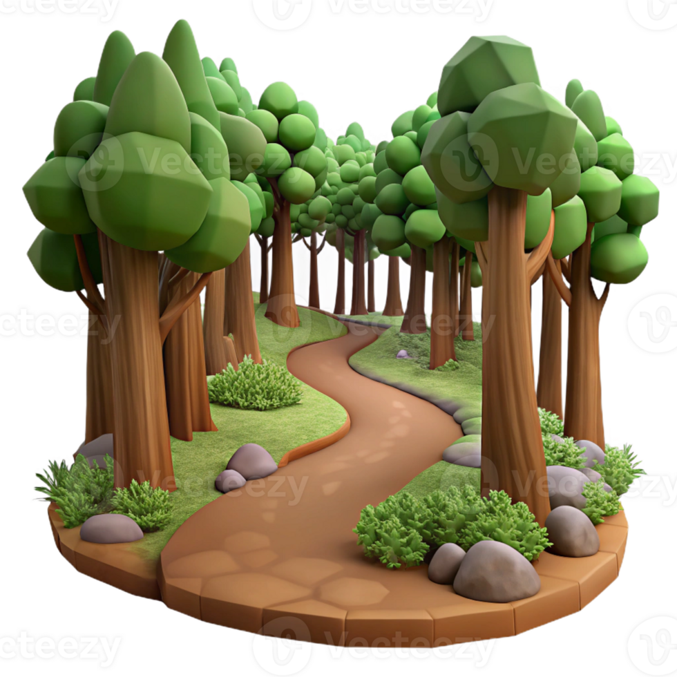 serene classic A winding dirt path through a dense forest, dappled sunlight, mysterious style high resolution png