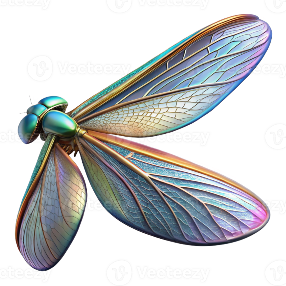 serene contemporary A close-up of a dragonfly's wing, intricate venation, iridescent colors, macro photography style original png