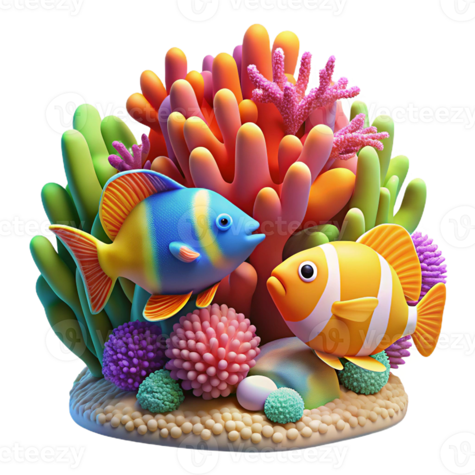 stunning modern A vibrant coral reef teeming with colorful fish, underwater photography, vibrant colors, realistic style professional png