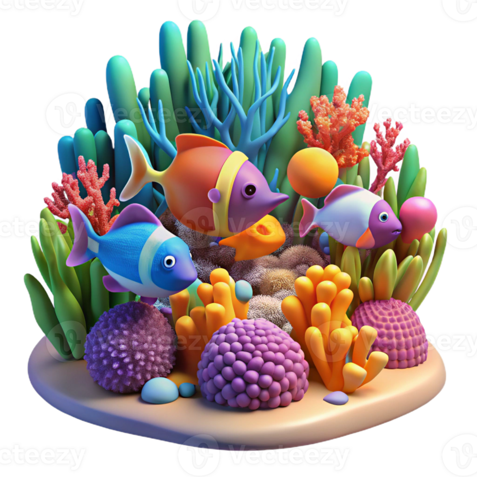 impressive classic A vibrant coral reef teeming with colorful fish, ambient underwater lighting, nature documentary style genuine png
