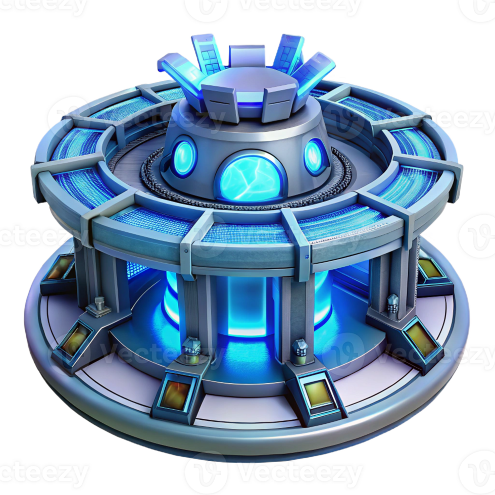 extraordinary traditional A futuristic space station with rotating sections and glowing blue energy panels, starfield background, cinematic lighting. Sci-fi, space opera, epic scale authentic png