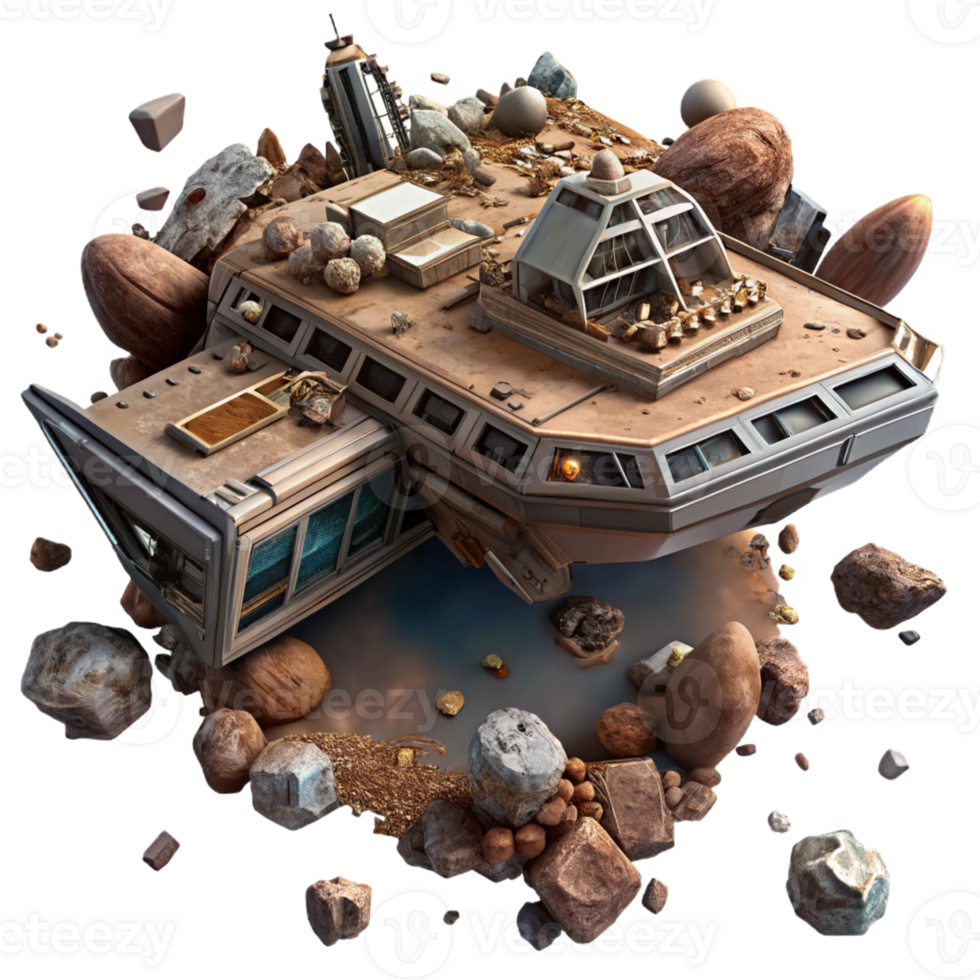 serene traditional A spaceship graveyard, filled with derelict ships and debris, floating in the vast expanse of space. Dystopian aesthetic, gritty textures, dramatic lighting original png