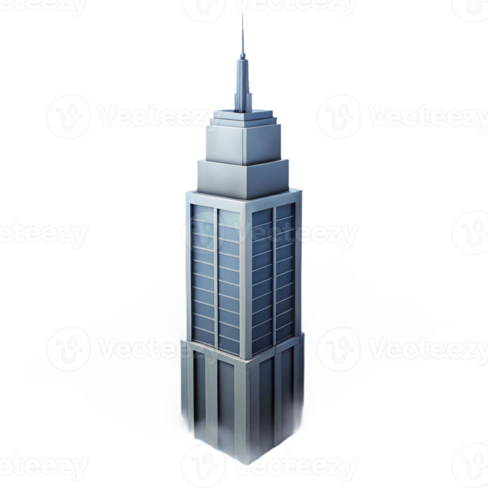 impressive rustic A skyscraper piercing through a thick layer of fog, muted morning light, minimalist style original png
