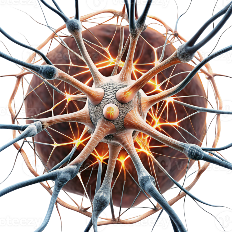 vibrant artistic An intricate web of interconnected neurons, firing with electrical impulses, with a complex, neurological style premium png