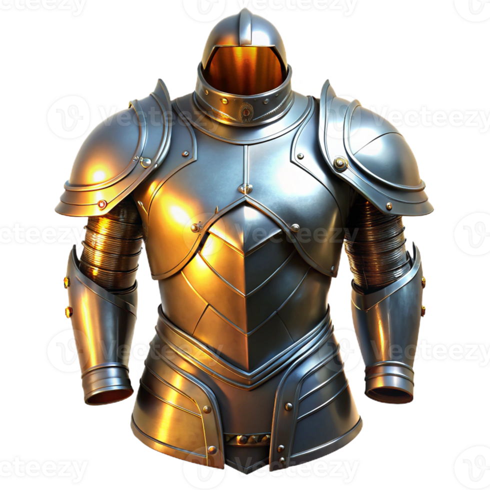 serene modern A gleaming suit of plate armor, reflecting flickering candlelight, intricate engravings, realistic metallic sheen, chiaroscuro lighting exclusive png
