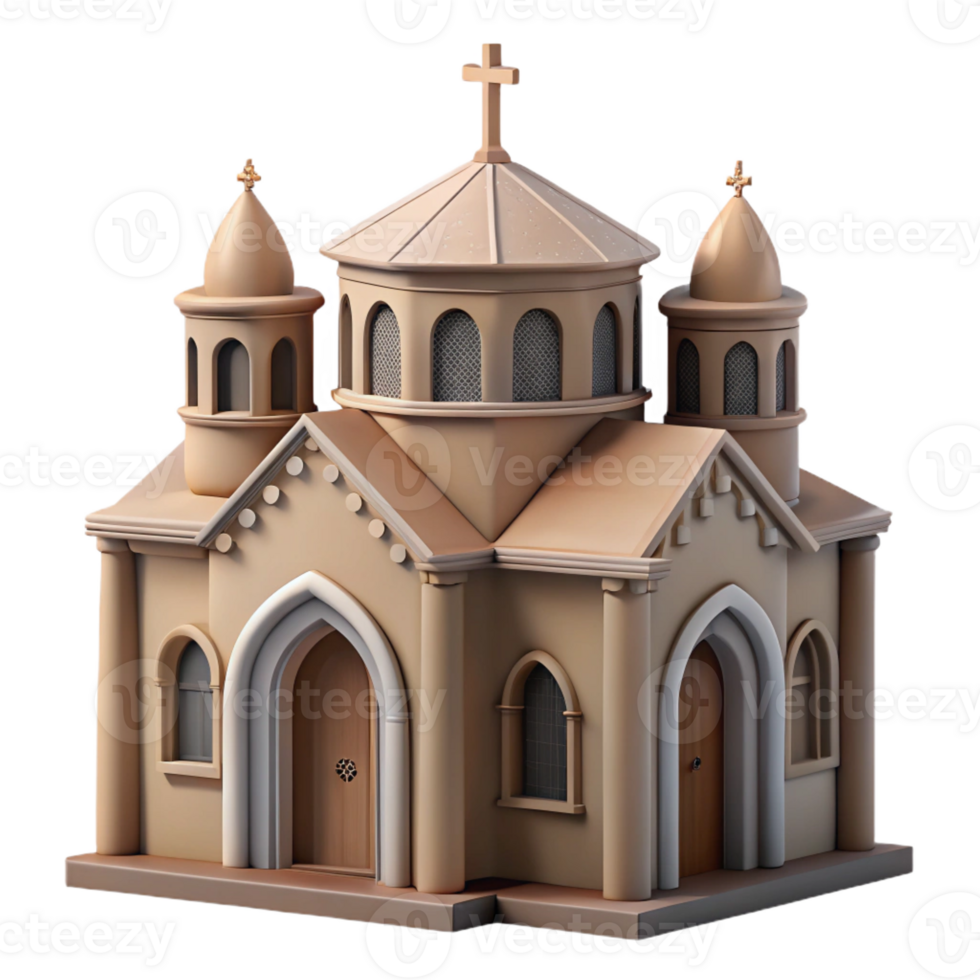 impressive minimalist Romanesque church, solid stone construction, rounded arches, soft diffused light, highly detailed, Romanesque style 4K png