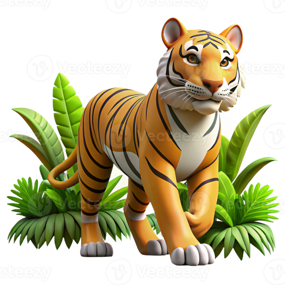 dramatic rustic A majestic tiger prowling through the jungle, dappled sunlight, realistic painting detailed png