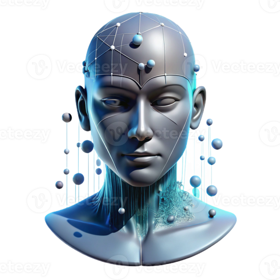 stunning traditional A human face partially obscured by digital glitches and data streams. Cyberpunk style 4K png