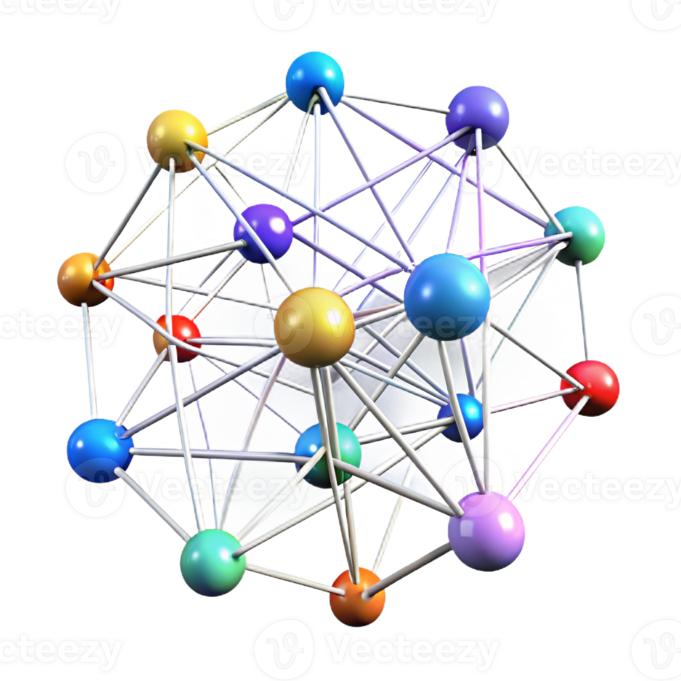 serene abstract A complex network of interconnected nodes and data streams, forming a dynamic, evolving web, illuminated by pulsing, multi-colored lights. Data visualization, abstract art detailed png
