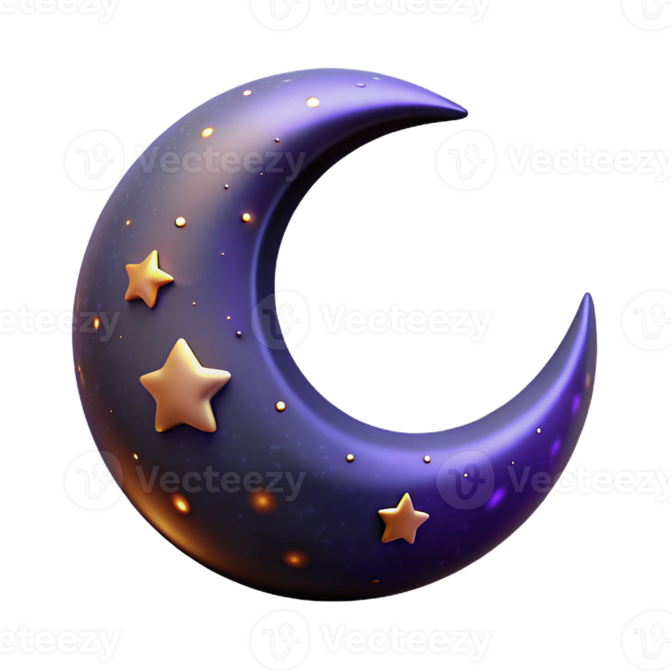 magnificent artistic A crescent moon in a starry night sky, dark and mysterious lighting, astronomical photography style high quality png