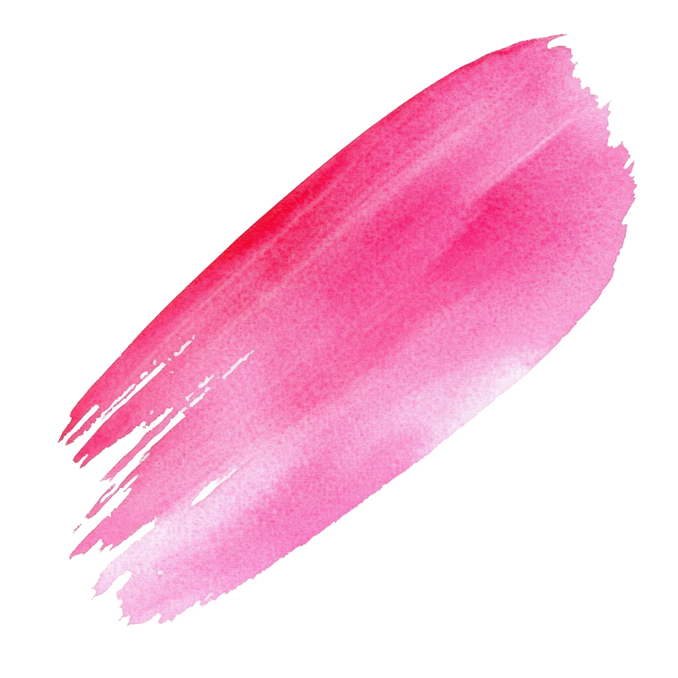 Delicate pink watercolor brush stroke on a clean transparent background showcasing artistic flair, pink color paint brushstroke isolated on transparent background png