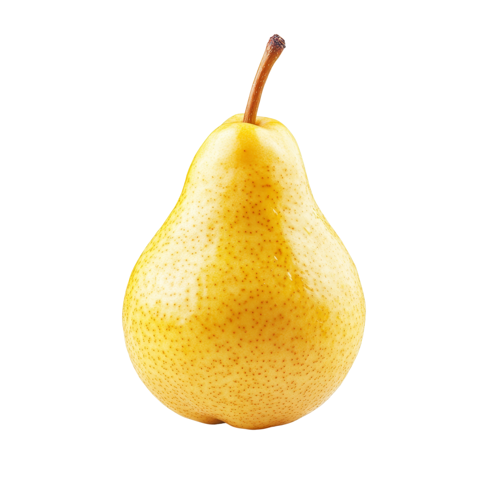 Half yellow pear fruit isolated on a clean transparent background for culinary and nutritional context, Half yellow pear fruit isolated on transparent background png