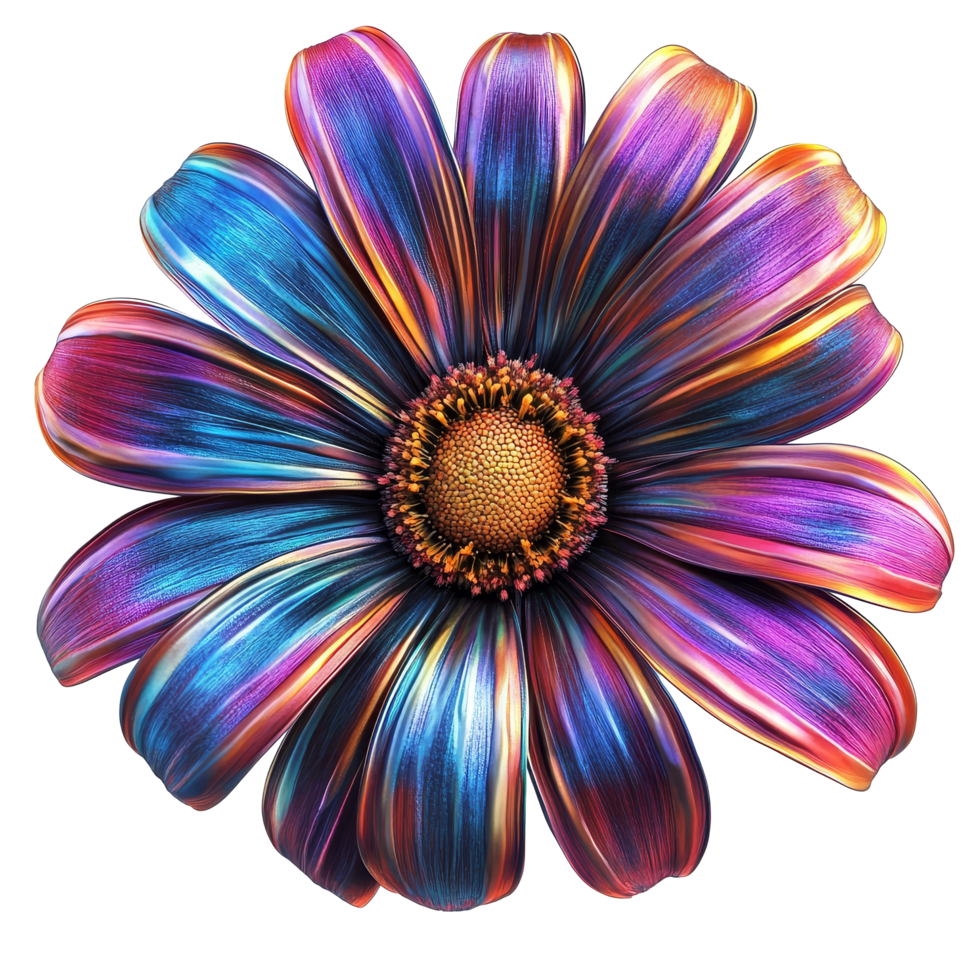 Vibrant and colorful daisy flower isolated on a transparent background for artistic and decorative purposes, vibrant daisy in style, isolated on a transparent background for design layouts png