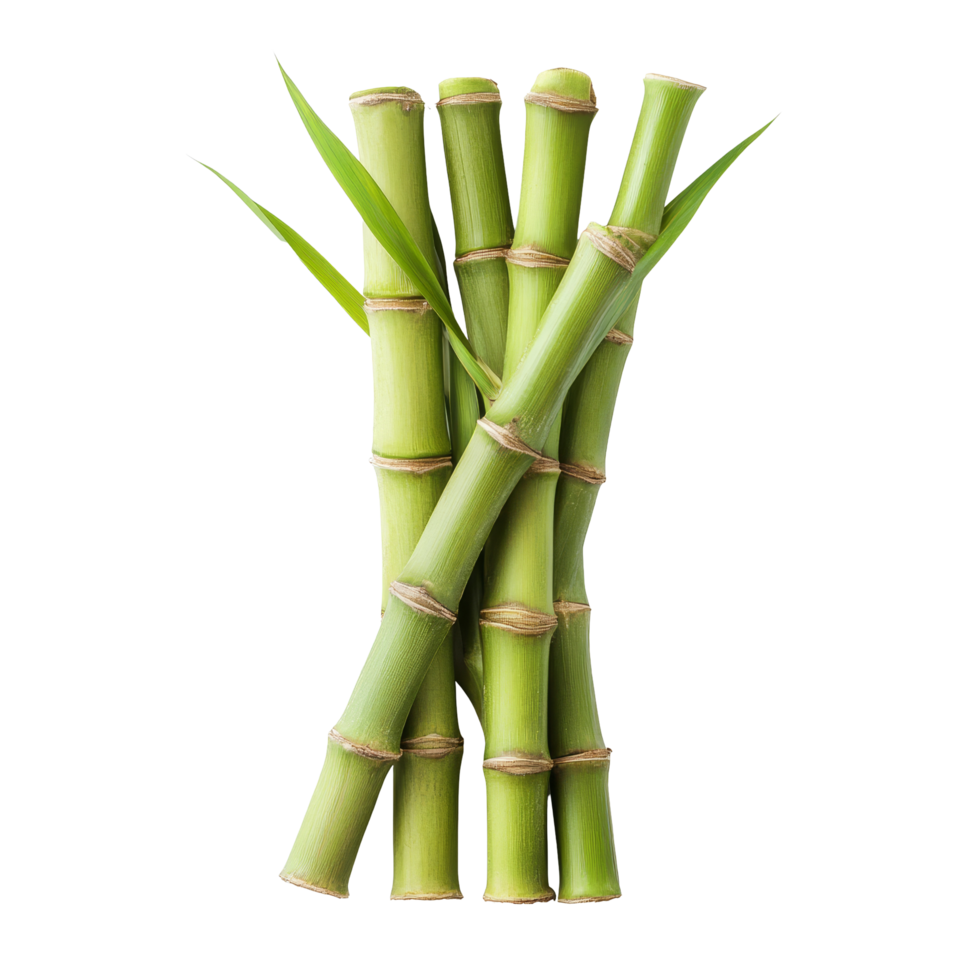Fresh bamboo shoot isolated on a transparent background showcasing its vibrant green color and texture, bamboo shoot isolated on transparent background png