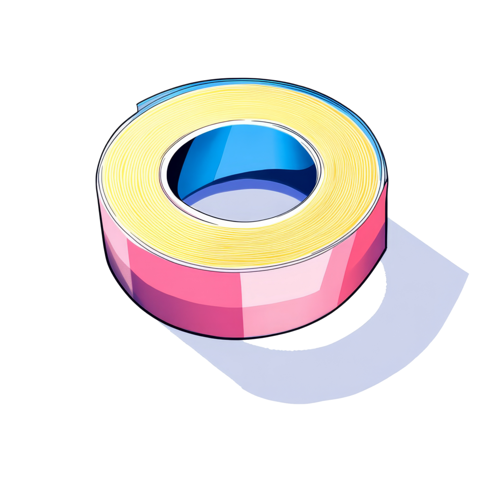 Colorful tape sticker on a transparent background ready for crafting and decoration projects, tape sticker on transparent backgroundfile png