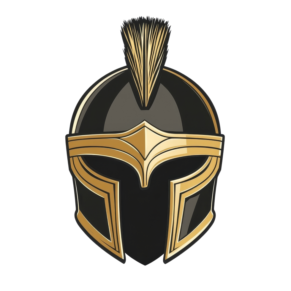 Spartan helmet symbol displayed on a clean transparent background showcasing the iconic warrior design, Spartans helmet symbol isolated on transparent background png
