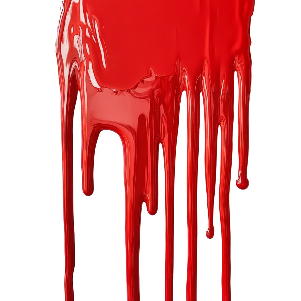 Realistic blood dripping vividly on a stark transparent background, conveying intense emotion and striking visual contrast, Real Blood Dripping on transparent background png