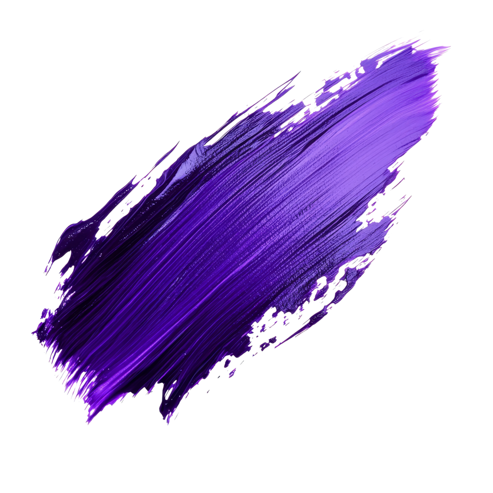Violet color paint brushstroke isolated on a clean transparent background, showcasing artistic vibrancy and texture, violet color paint brushstroke isolated on transparent background png