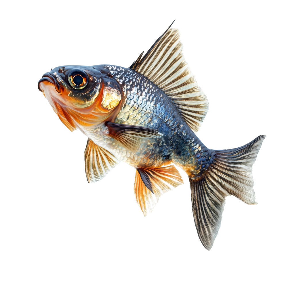 Dynamic fish leaps gracefully against a clean transparent background showcasing vibrant colors and intricate details, Dynamic Fish Leaping Motion isolated on transparent background png