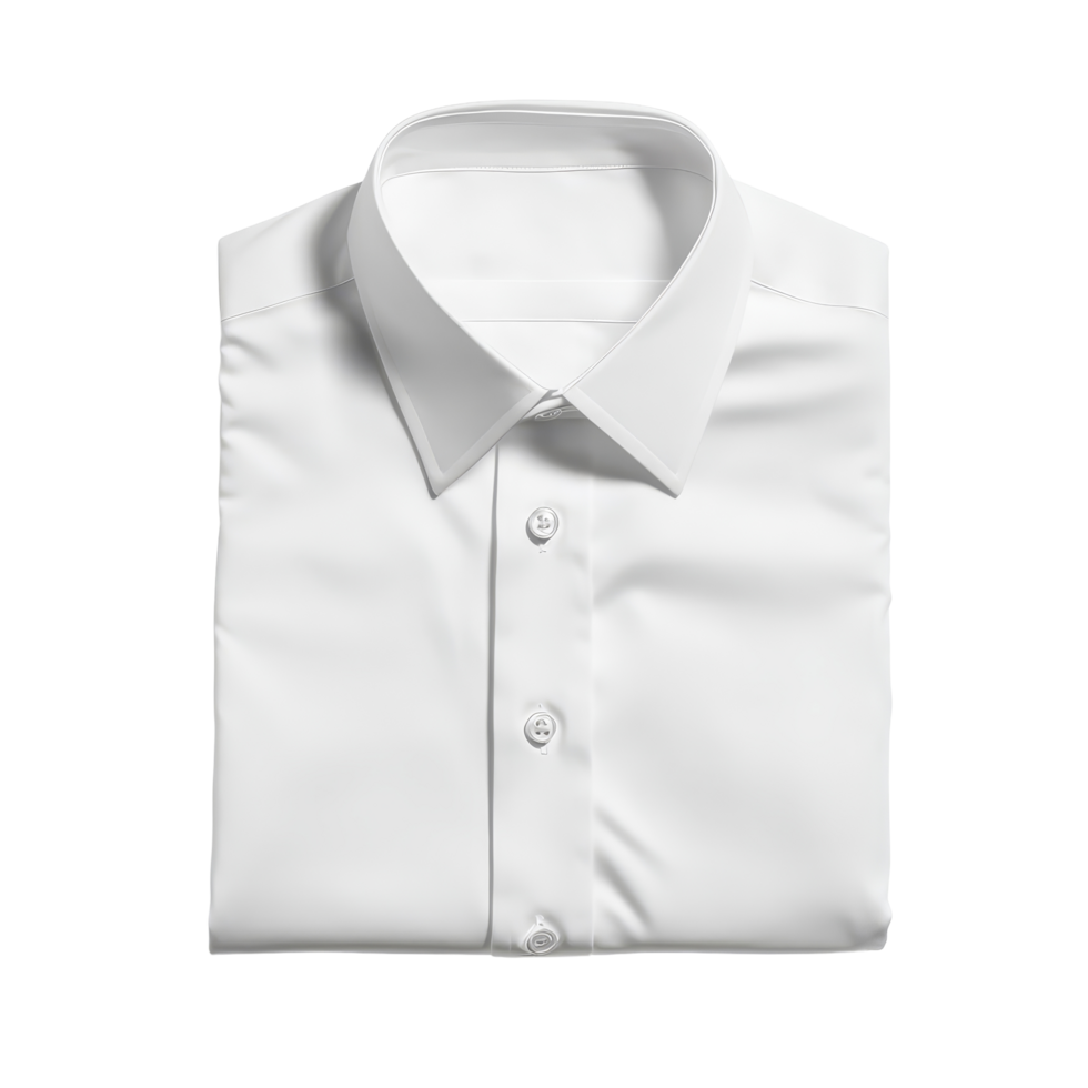 Neatly folded transparent classic shirt on a transparent background for a clean and professional presentation, transparent classic neatly folded shirt, file of isolated object with shadow on png