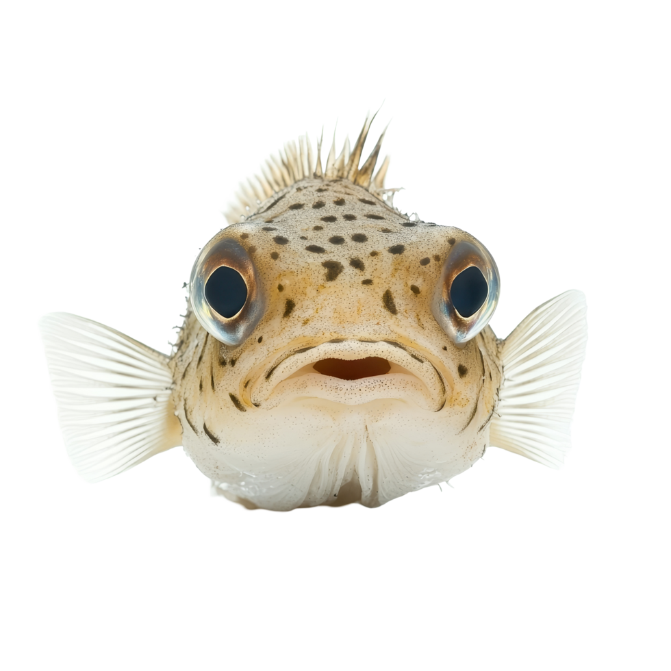 A porcupinefish exhibiting distinctive features against a clean transparent background, a porcupinefish isolated on transparent background png
