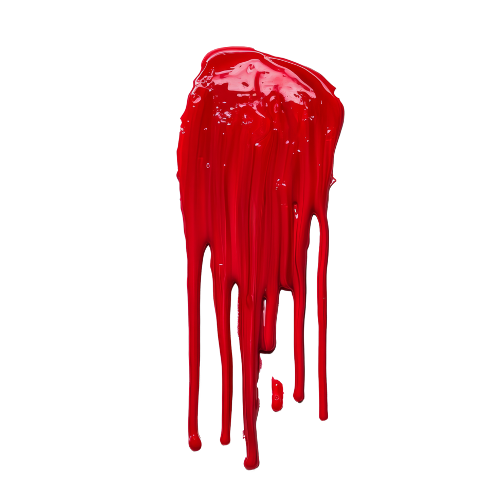 Blood dripping on a transparent background showcasing vibrant red hues with flowing textures and patterns, Blood Dripping On transparent background png