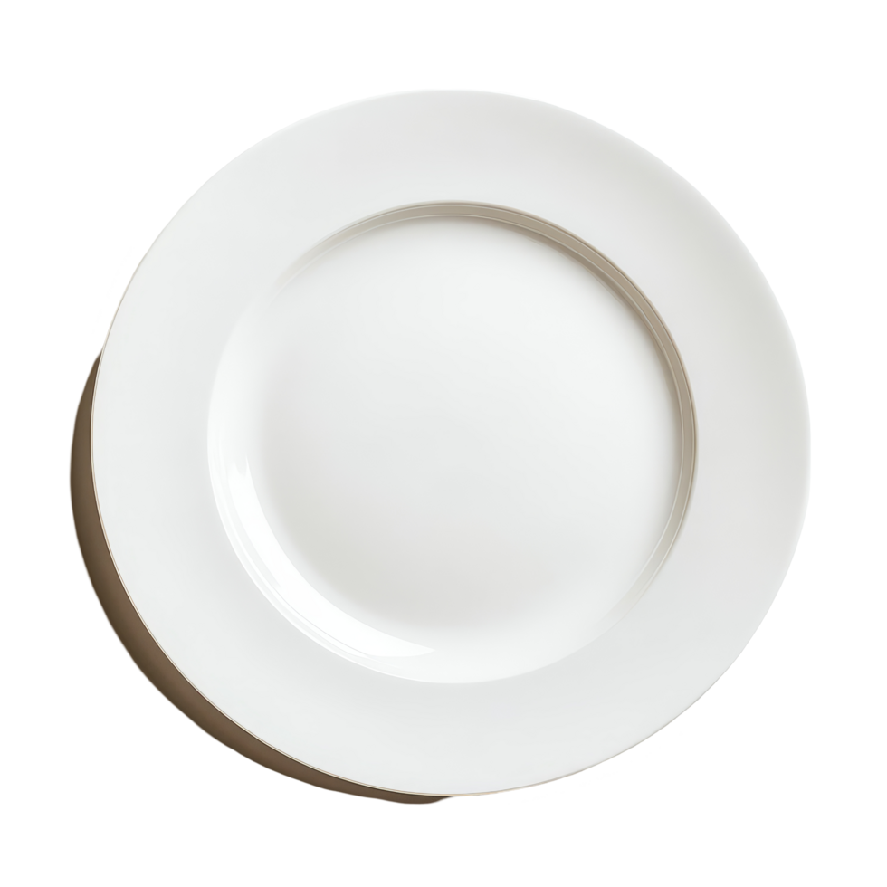 Simple transparent dinner plate on a clean transparent background, highlighting minimalism and elegance in design, transparent plate and bowl on transparent background png