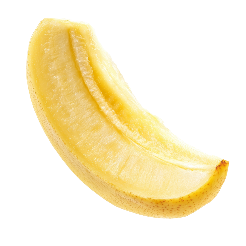 Fresh banana slice isolated on a clean transparent background for cooking and presentation ideas, Peeled banana slices isolated on transparent background png
