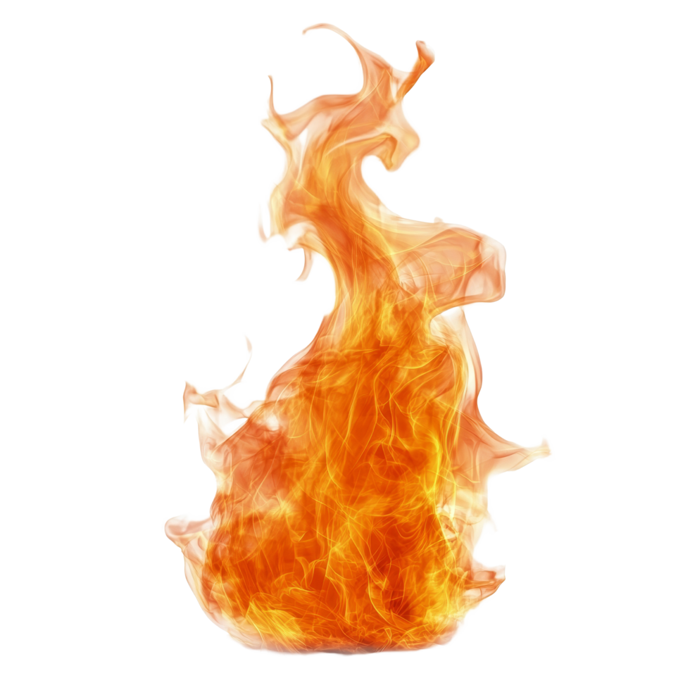 Dramatic fire flame dancing in isolation against a clean transparent background for creative design and artistic purposes, Fire flame isolated on transparent background png