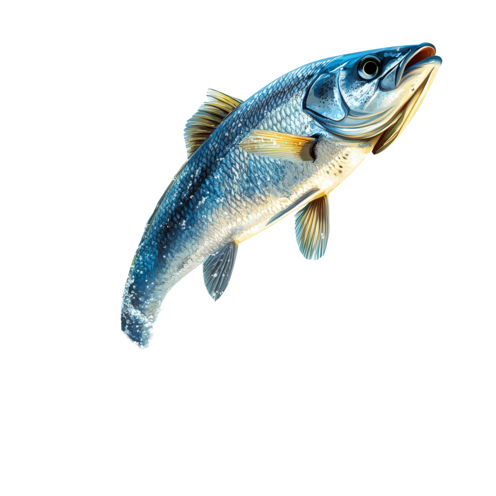 Realistic fish leaping out of water in a dynamic display on a clear transparent background, Realistic Fish Leaping Out of Water Isolated on transparent background png