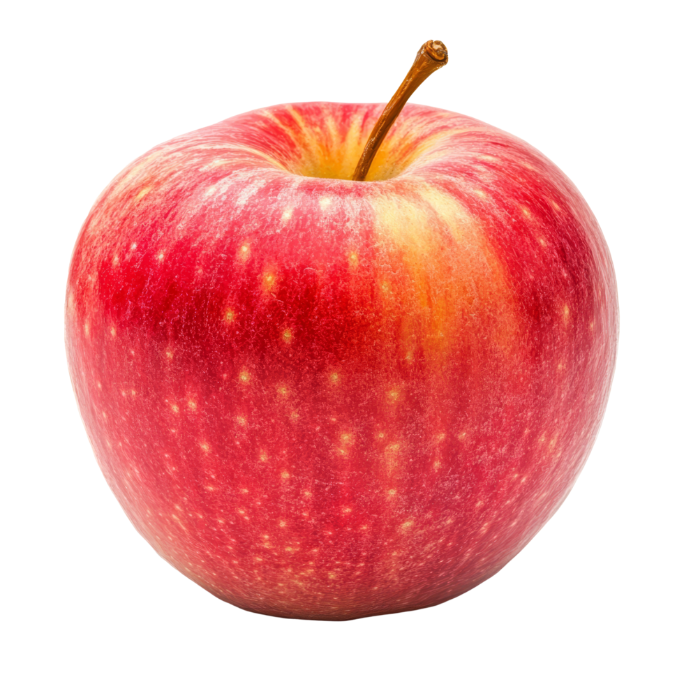 Fresh red apple with natural shine on a clean transparent background in transparent lighting, Red ripe apple on transparent background png