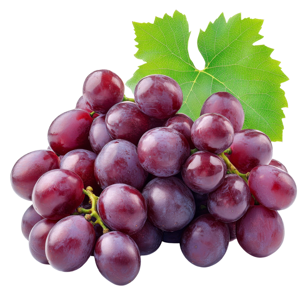 Fresh grape clusters on a transparent background showcasing vibrant color and natural beauty of the fruit, Fresh Grape Clusters isolated on transparent background png