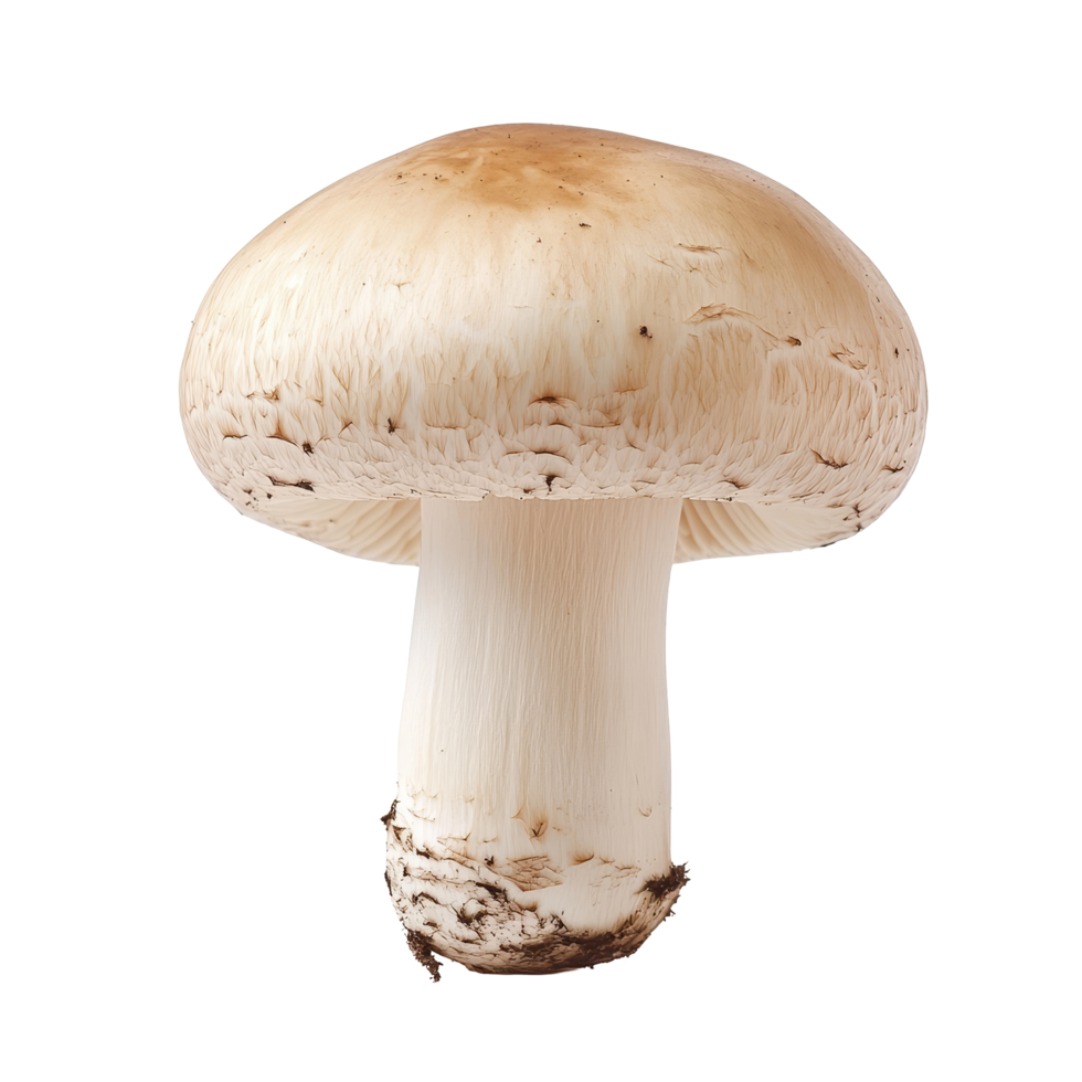 Fresh transparent mushroom isolated against a clean transparent background showcasing its smooth cap and sturdy stem, transparent mushroom isolated on transparent background png
