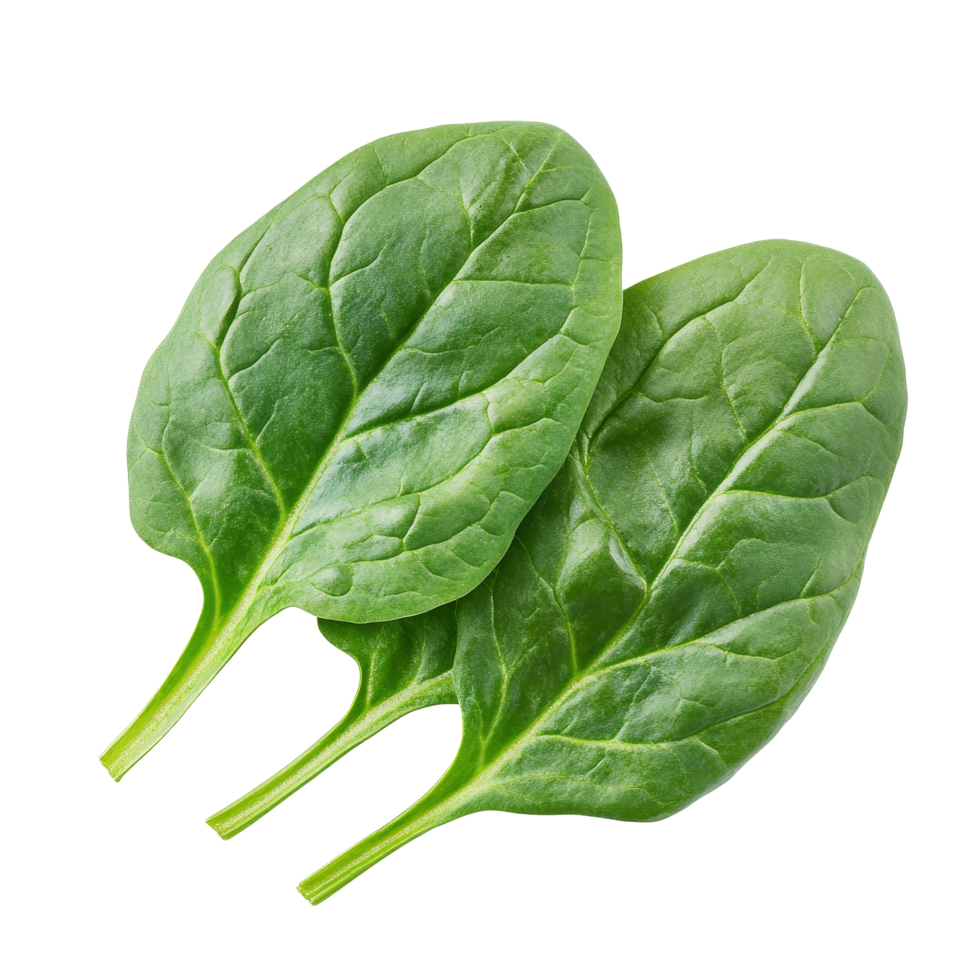 Fresh spinach leaves isolated on a transparent background for culinary use and healthy eating purposes, Spinach leaves isolated on transparent background png