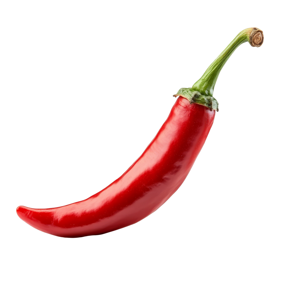 Cayenne pepper isolated on a clean transparent background highlighting its vibrant color and unique shape for culinary use or spice display, Cayenne pepper isolated on transparent background png