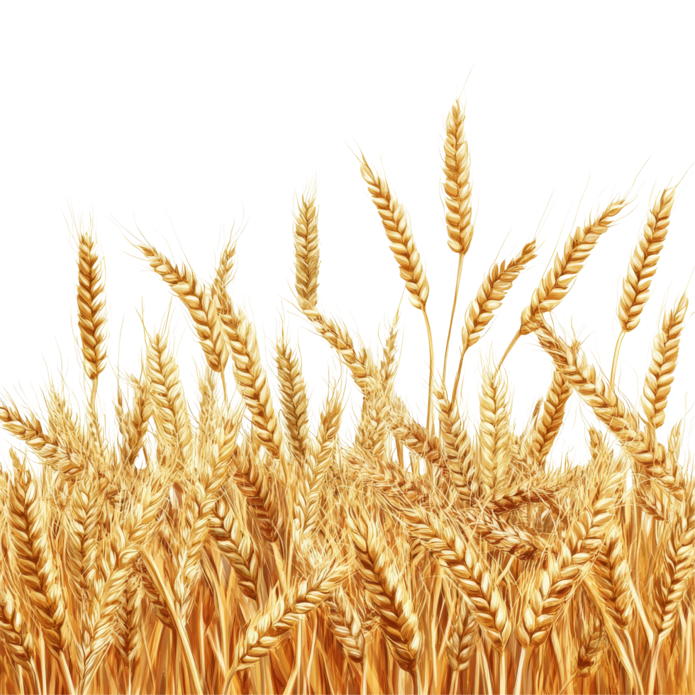 Golden wheat field isolated on a transparent background capturing the essence of rural harvests and natures bounty, golden wheat field isolated on transparent background png