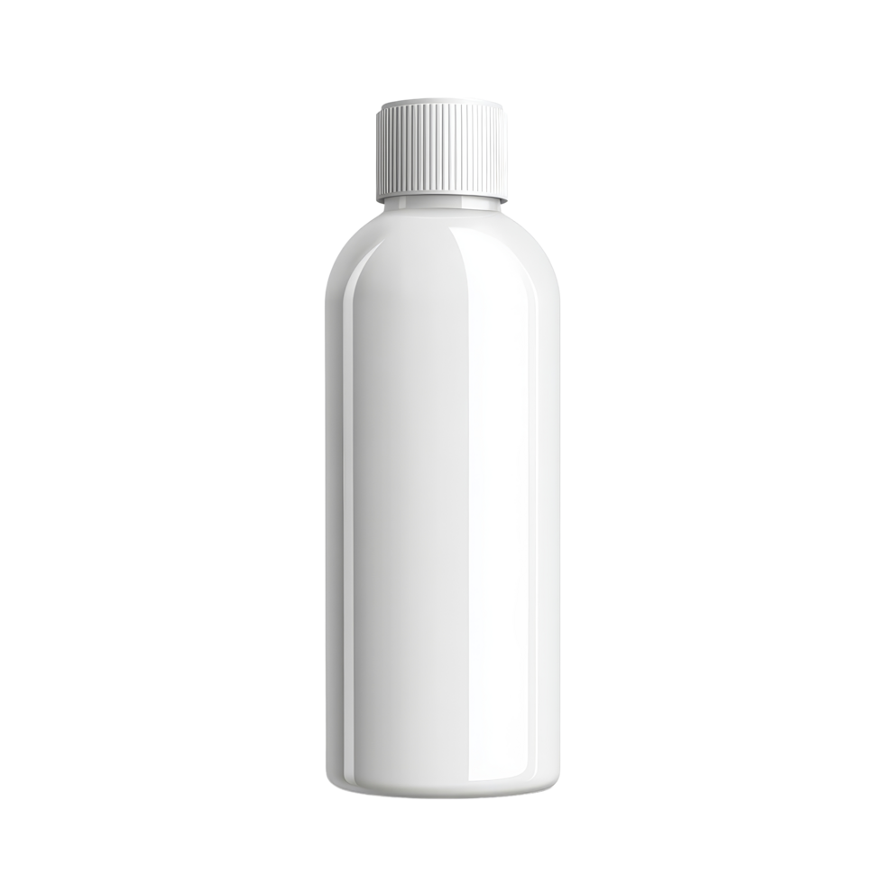 Blank cosmetic bottle on a transparent background for labeling and packaging custom products, Blank cosmetic bottle on transparent background. Empty cosmetic packaging bottle transparent background png