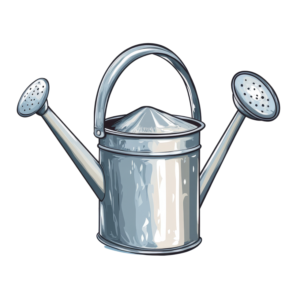 Charming watering can illustration on a clean transparent background for gardening enthusiasts and home decor, watering can transparent background png