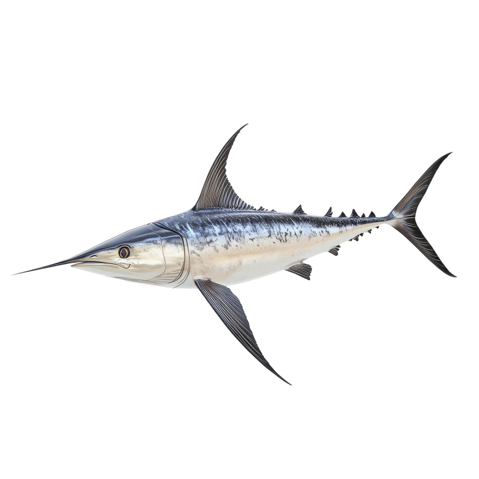 Swordfish on a transparent background highlights its sleek design, ideal for culinary use or marine study, Swordfish Isolated on transparent background png