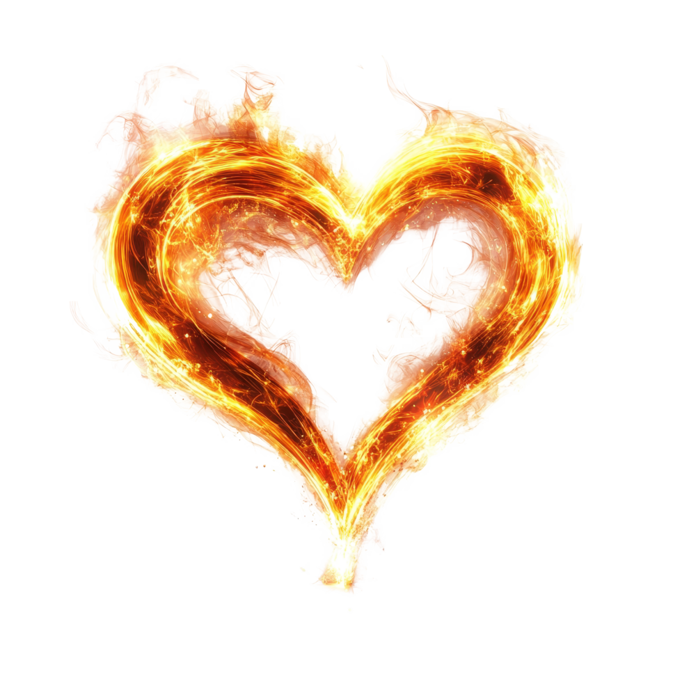 A glowing love symbol on a transparent background perfect for romantic designs and heartfelt messages, Glowing Love Symbol on transparent background for Design Use png