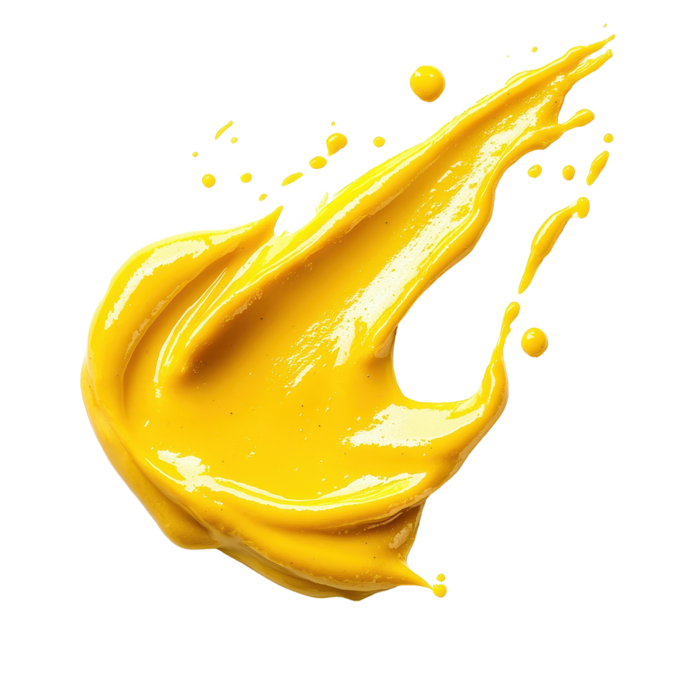 Dijon mustard smear on a clean Transparent background for culinary design and food styling, Dijon mustard smears isolated on background png