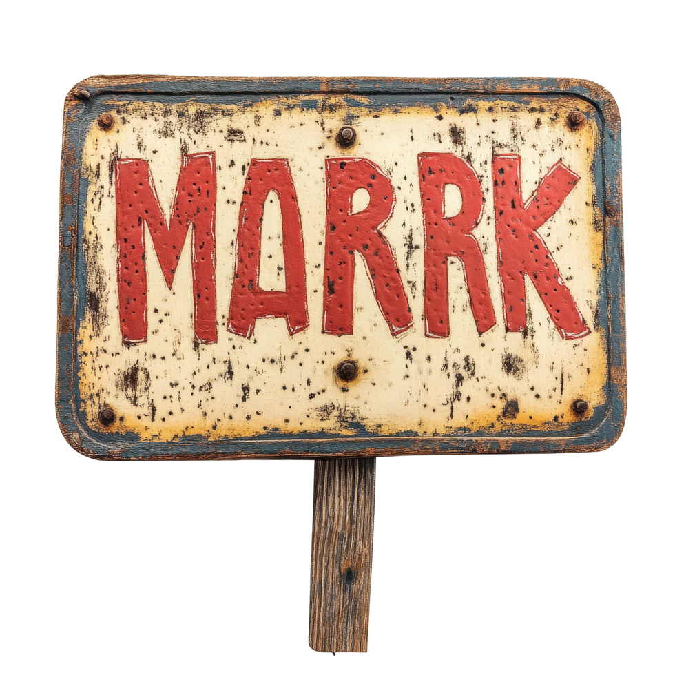 Market sign displayed with bold letters on rustic background in a public setting, sign with the word market on it, Transparent background png