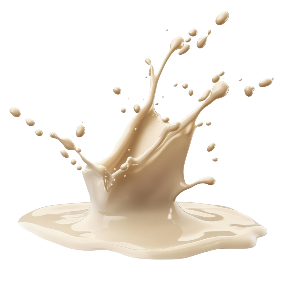 Captivating white chocolate splash with milk on a pristine Transparent background, White chocolate falling milk splash isolated on background png