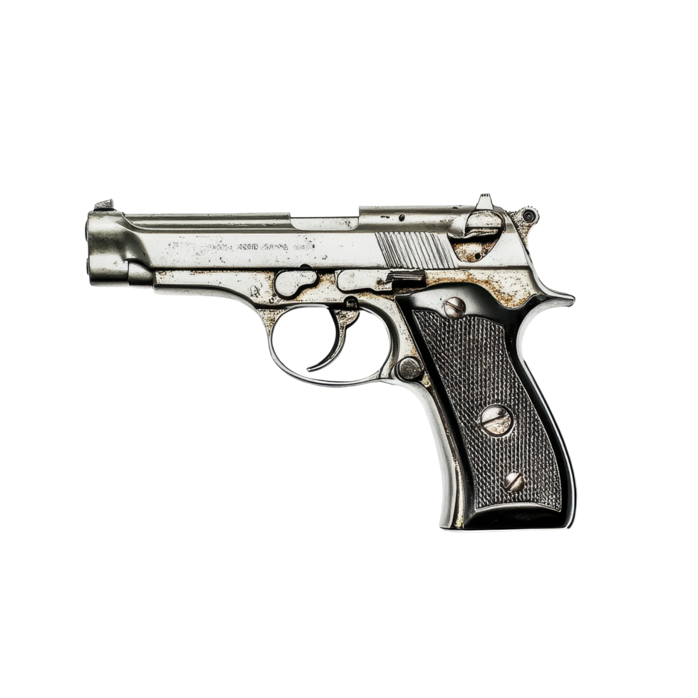 Halved gun on a white background showcasing detailed craftsmanship and design features, Halved Gun. white background Background, white background png