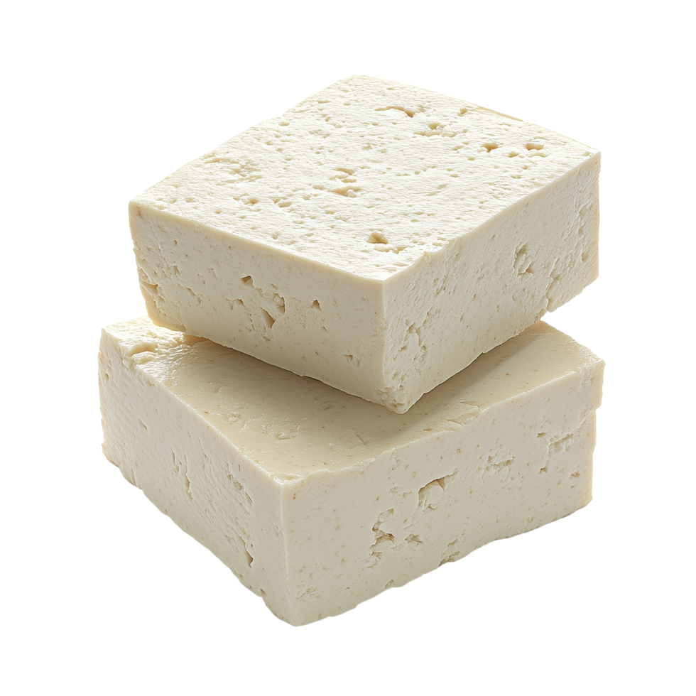 Tofu blocks isolated on a Transparent background highlighting natural texture and form for culinary uses, Tofu isolated on background png