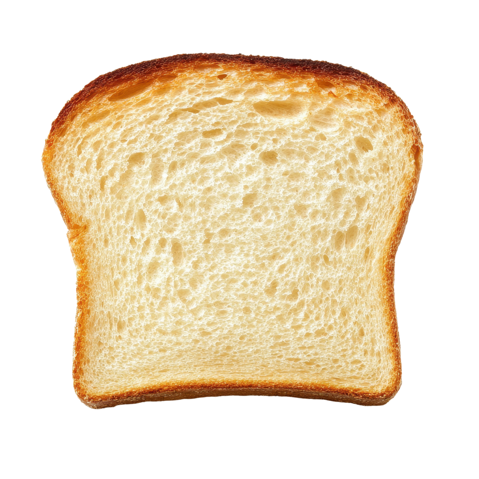 Freshly toasted bread slice on a Transparent background ready for delicious toppings or spreads, Toast bread slice isolated on background png